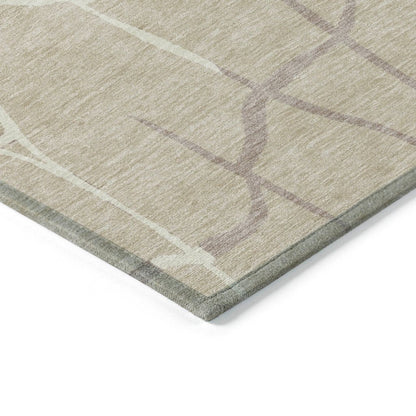 LOOMLAN Rugs Nazira Beige Washable Indoor-Outdoor Rug