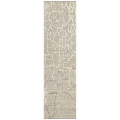 LOOMLAN Rugs Nazira Beige Washable Indoor-Outdoor Rug