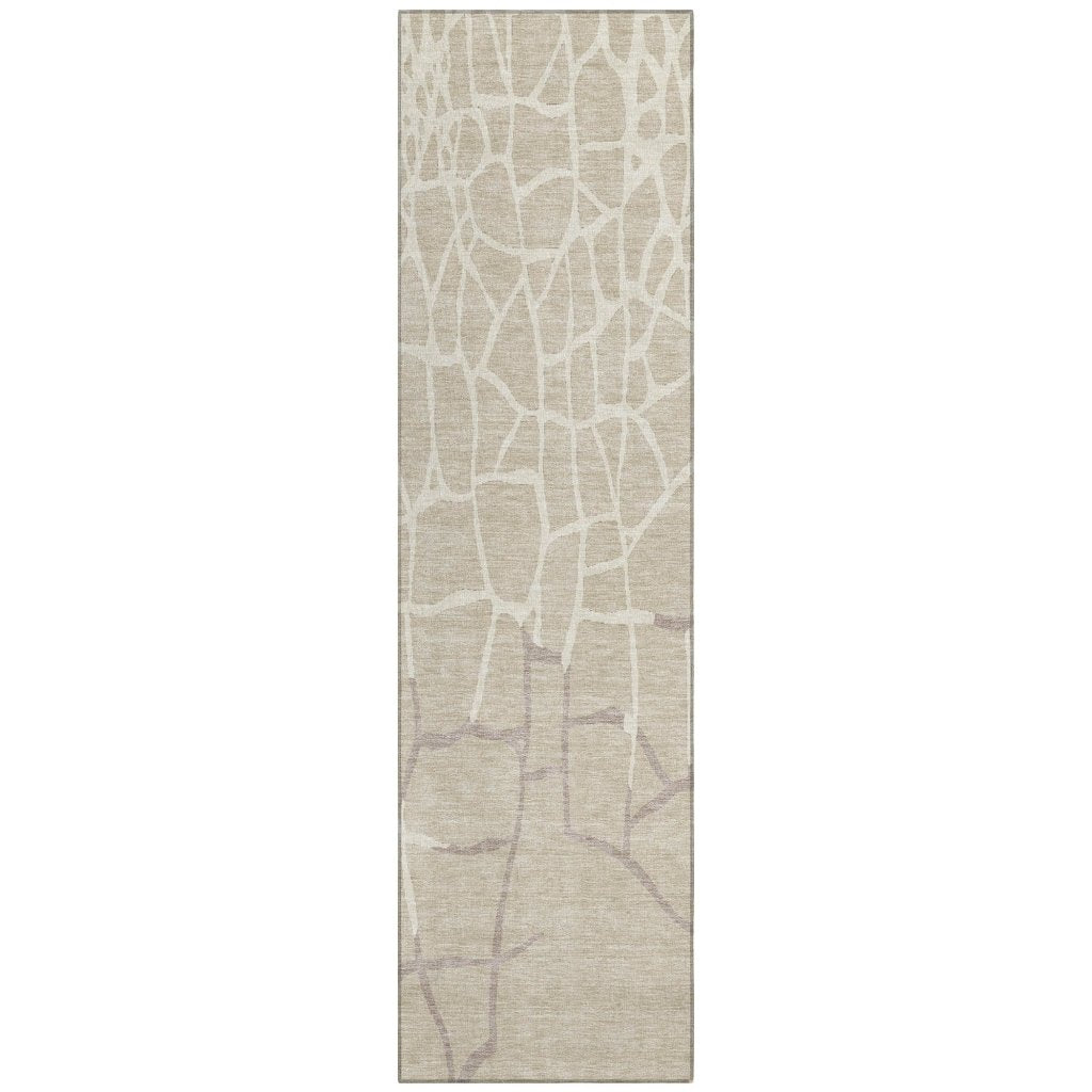 LOOMLAN Rugs Nazira Beige Washable Indoor-Outdoor Rug