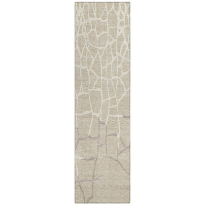 LOOMLAN Rugs Nazira Beige Washable Indoor-Outdoor Rug