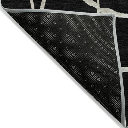 LOOMLAN Rugs Nazira Black Washable Indoor-Outdoor Rug