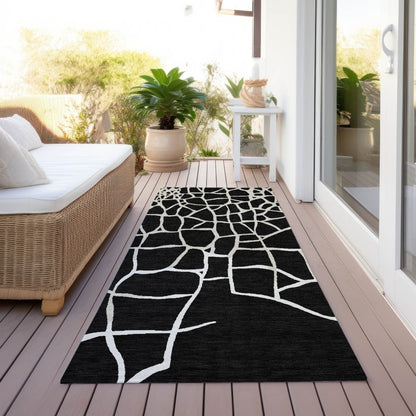LOOMLAN Rugs Nazira Black Washable Indoor-Outdoor Rug