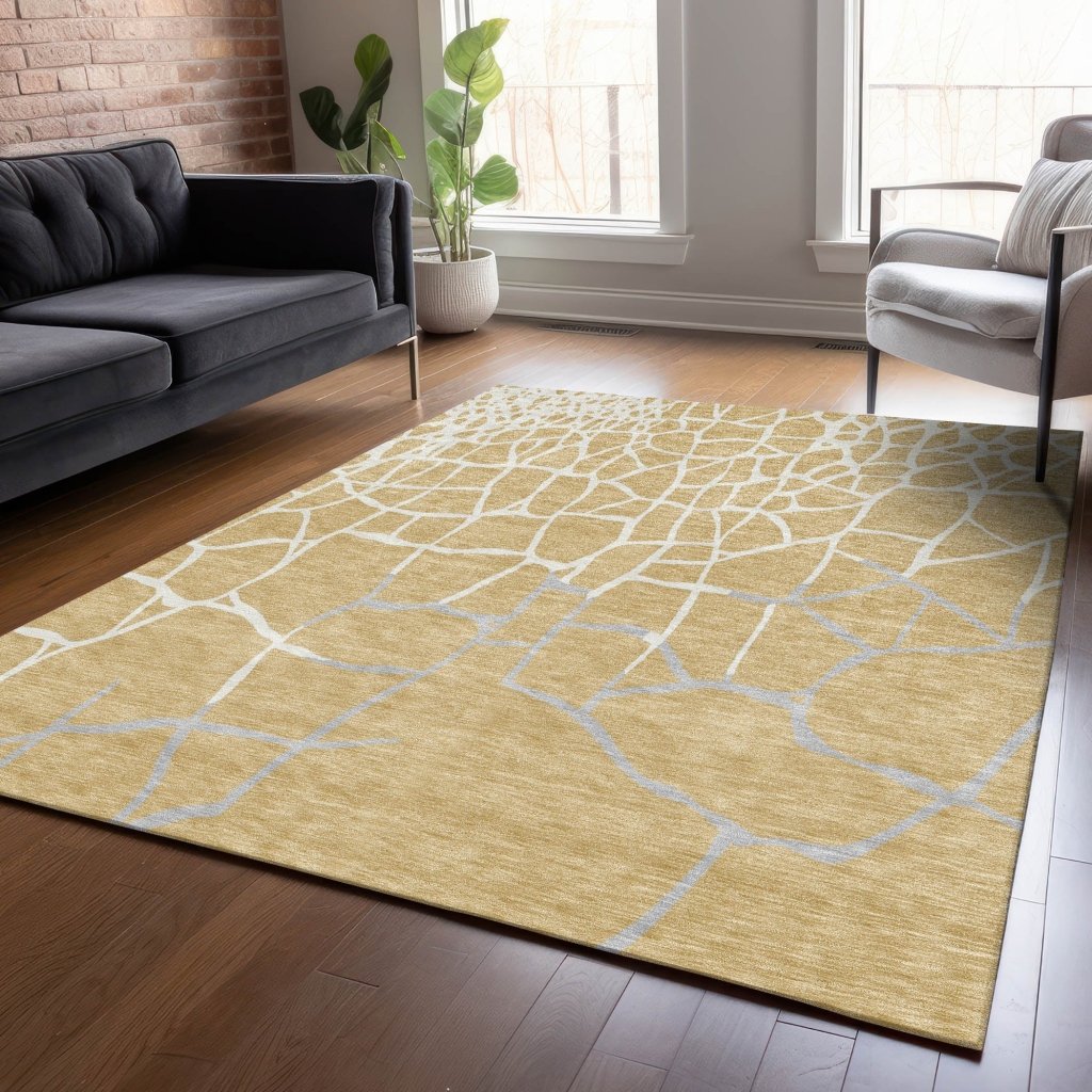 LOOMLAN Rugs Nazira Gold Washable Indoor-Outdoor Rug