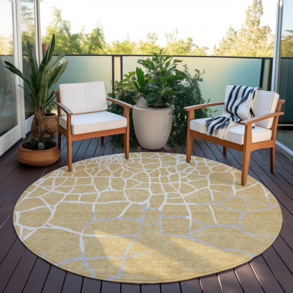 LOOMLAN Rugs Nazira Gold Washable Indoor-Outdoor Rug