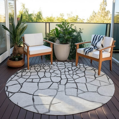 LOOMLAN Rugs Nazira Gray Washable Indoor-Outdoor Rug