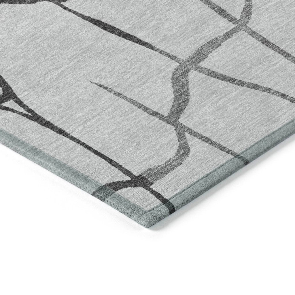 LOOMLAN Rugs Nazira Gray Washable Indoor-Outdoor Rug
