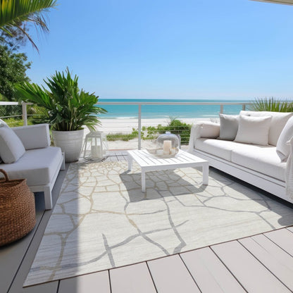 LOOMLAN Rugs Nazira Ivory Washable Indoor-Outdoor Rug