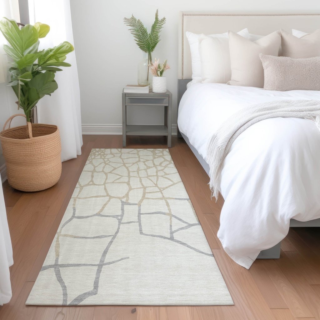 LOOMLAN Rugs Nazira Ivory Washable Indoor-Outdoor Rug