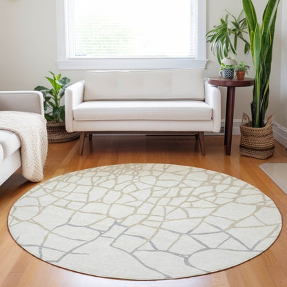 LOOMLAN Rugs Nazira Ivory Washable Indoor-Outdoor Rug