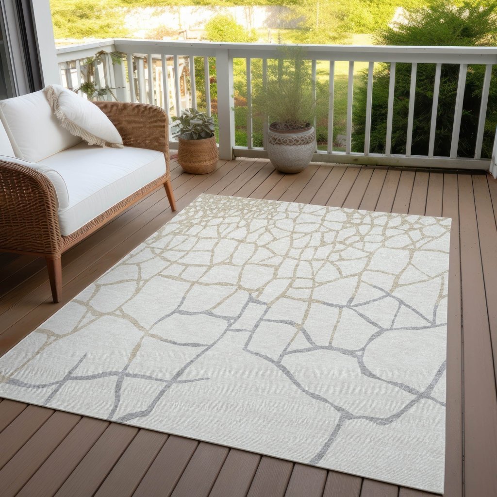 LOOMLAN Rugs Nazira Ivory Washable Indoor-Outdoor Rug