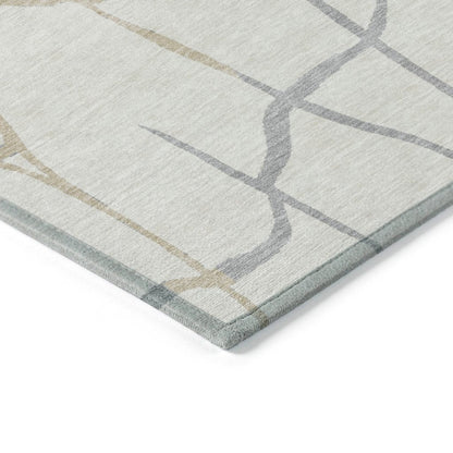 LOOMLAN Rugs Nazira Ivory Washable Indoor-Outdoor Rug