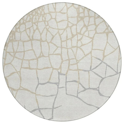 LOOMLAN Rugs Nazira Ivory Washable Indoor-Outdoor Rug