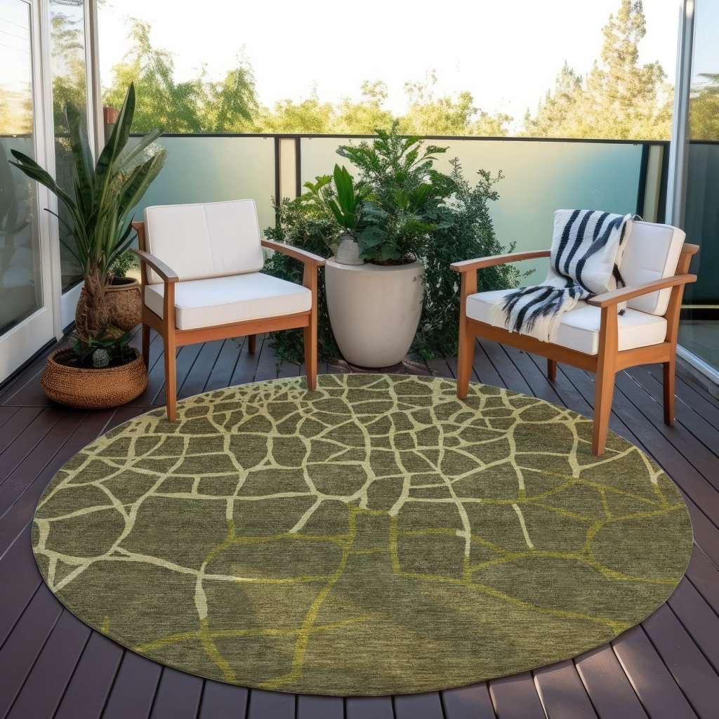LOOMLAN Rugs Nazira Olive Washable Indoor-Outdoor Rug