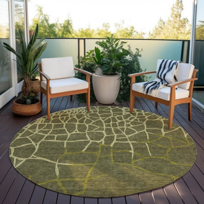 LOOMLAN Rugs Nazira Olive Washable Indoor-Outdoor Rug
