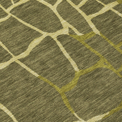 LOOMLAN Rugs Nazira Olive Washable Indoor-Outdoor Rug