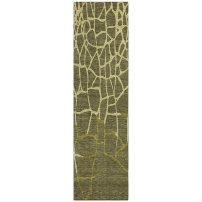 LOOMLAN Rugs Nazira Olive Washable Indoor-Outdoor Rug