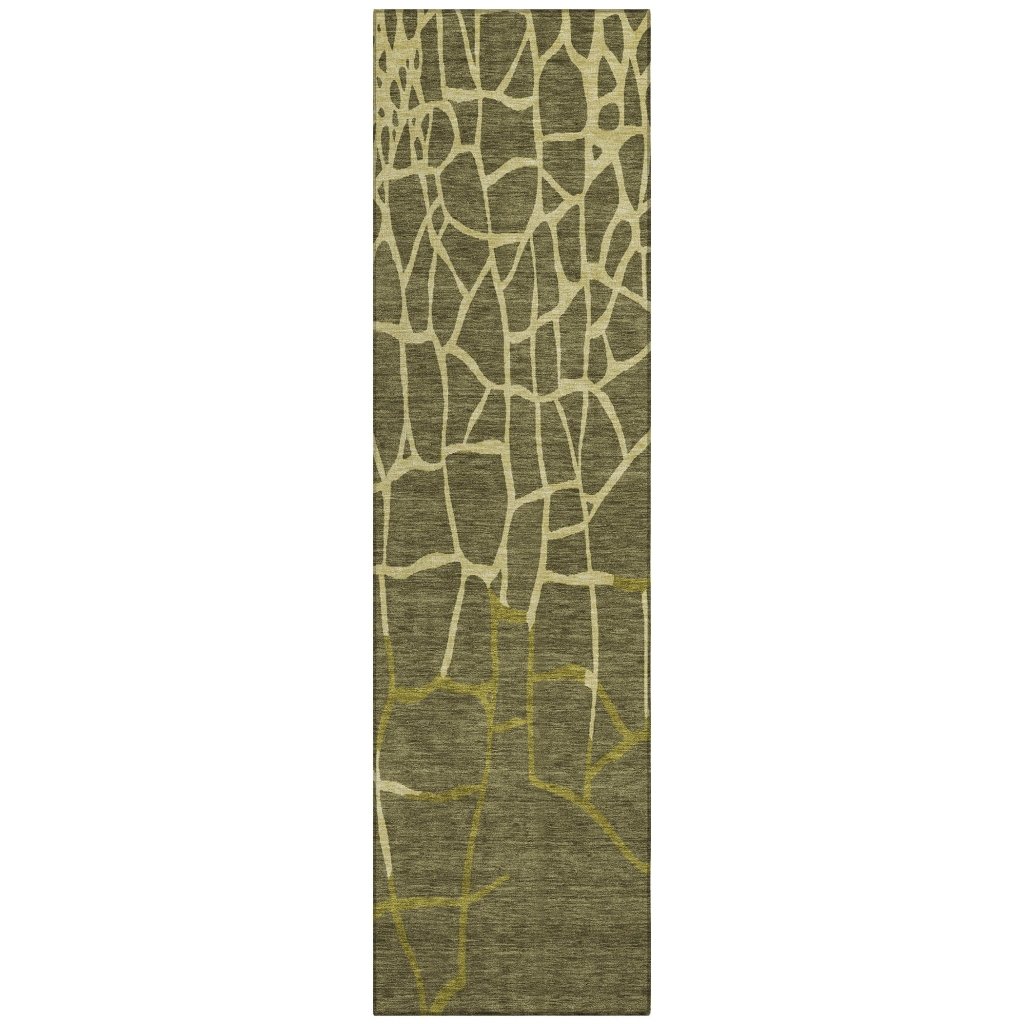 LOOMLAN Rugs Nazira Olive Washable Indoor-Outdoor Rug