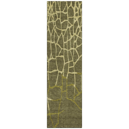 LOOMLAN Rugs Nazira Olive Washable Indoor-Outdoor Rug