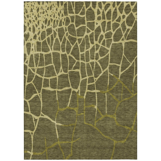 LOOMLAN Rugs Nazira Olive Washable Indoor-Outdoor Rug