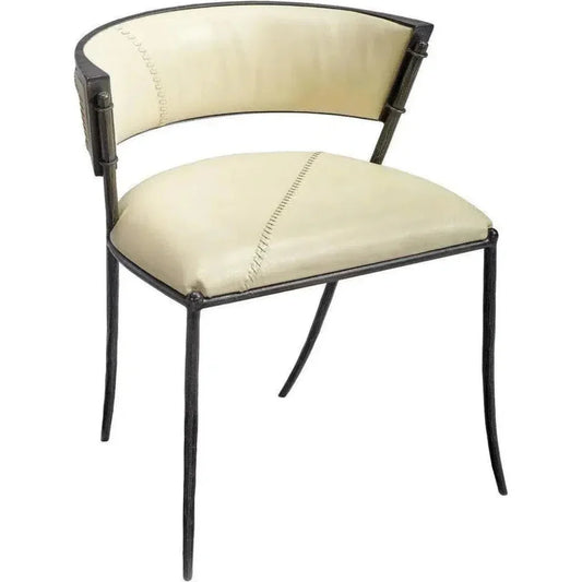 Jamie Young Nevado White Leather Dining Chair Full Grain Leather