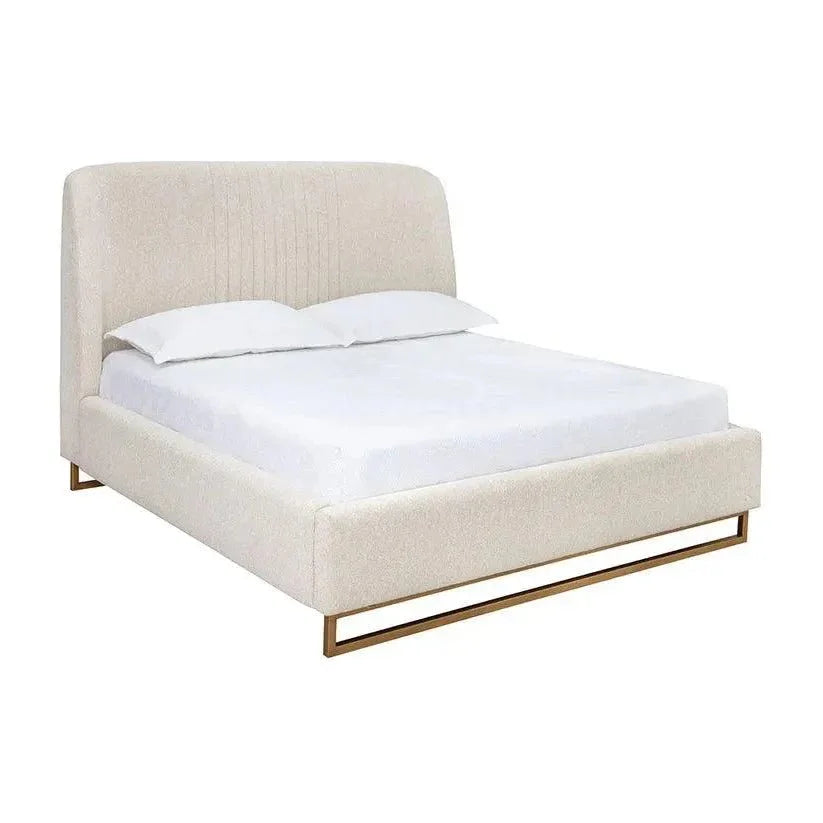 SUNPAN Nevin Velvet Modern Platform Bed