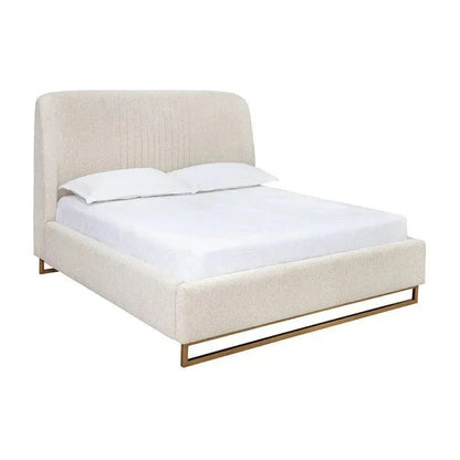 SUNPAN Nevin Velvet Modern Platform Bed