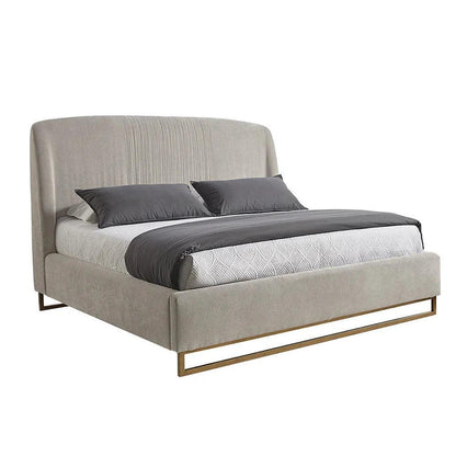 SUNPAN Nevin Velvet Modern Platform Bed