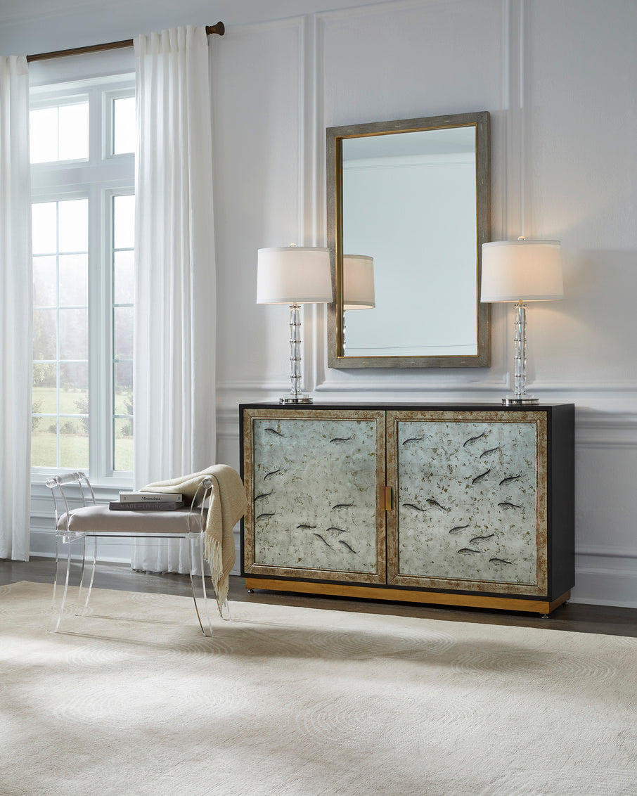 Neoclassic Acrylic Frame Bedroom Bench