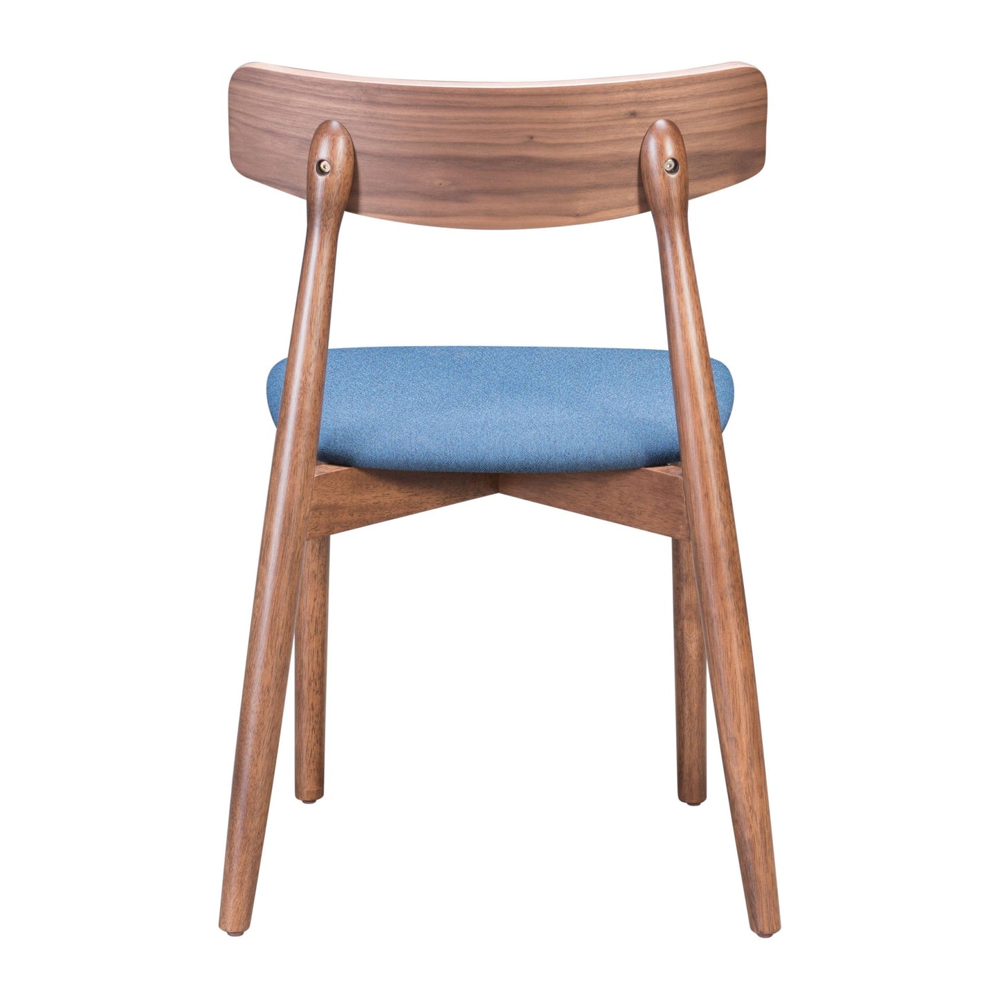 Newman Dining Chair (Set of 2) Walnut & Blue - Sideboards and Things Accents_Natural, Back Type_With Back, Brand_Zuo Modern, Color_Blue, Color_Natural, Depth_10-20, Height_30-40, Materials_Wood, Number of Pieces_2PC Set, Product Type_Dining Height, Upholstery Type_Fabric Blend, Upholstery Type_Polyester, Width_10-20, Wood Species_Rubberwood, Wood Species_Walnut