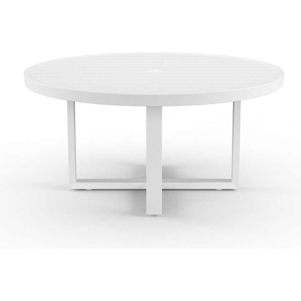 Newport Aluminum Round Outdoor Dining Table - LOOMLAN - Sunset West - Outdoor Dining Tables