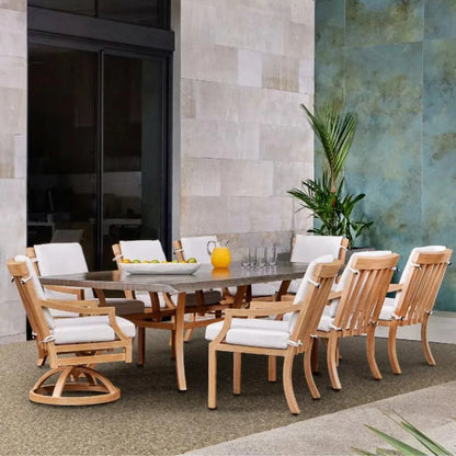 Nicoya Formal Arm Dining Chair Swivel Rocker - LOOMLAN - Castelle - Outdoor Dining Chairs