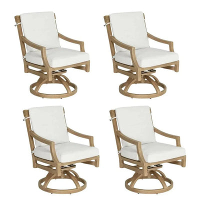 Nicoya Formal Arm Dining Chair Swivel Rocker - LOOMLAN - Castelle - Outdoor Dining Chairs