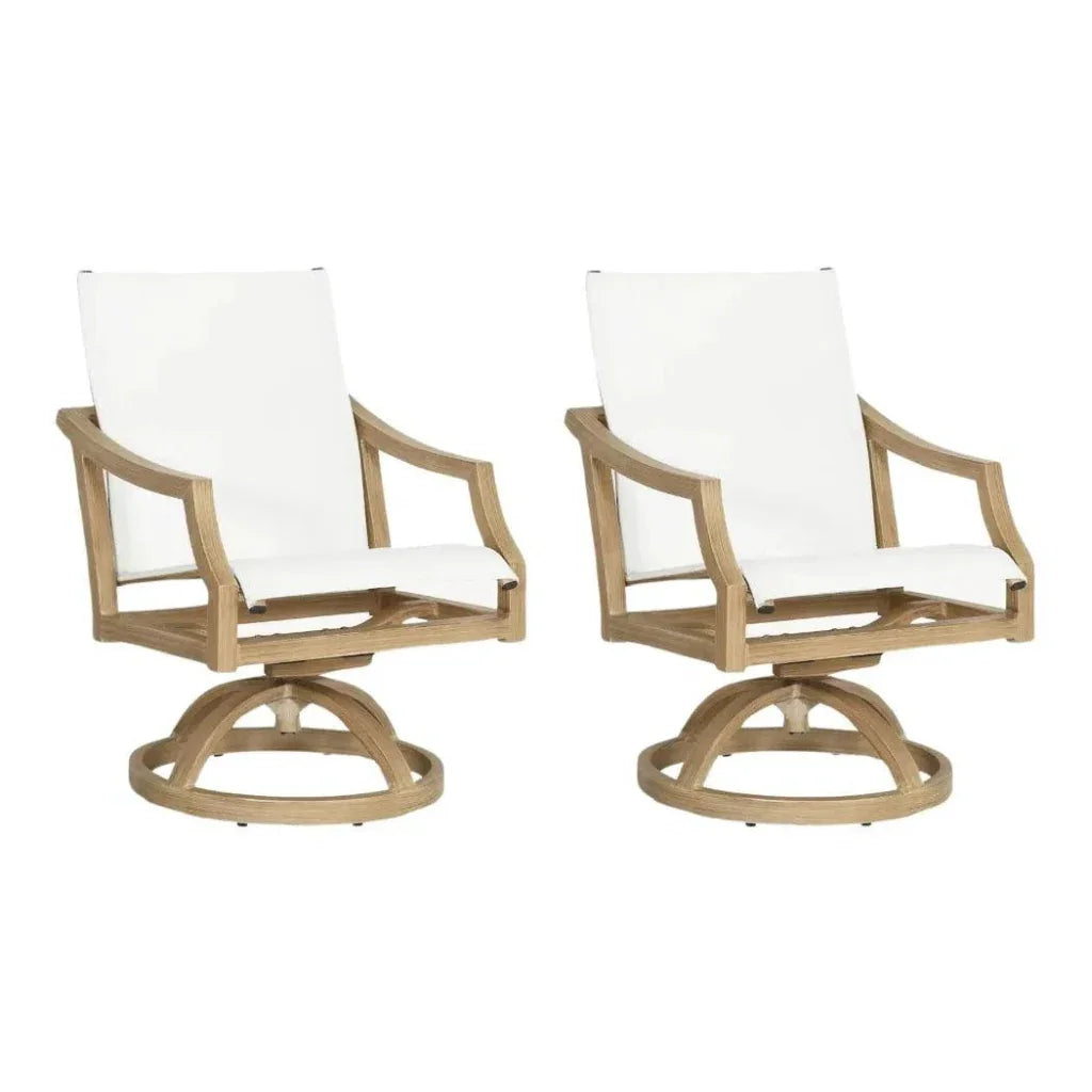 Nicoya Sling Swivel Rocking Dining Chair By Castelle - LOOMLAN - Castelle - Outdoor Dining Chairs
