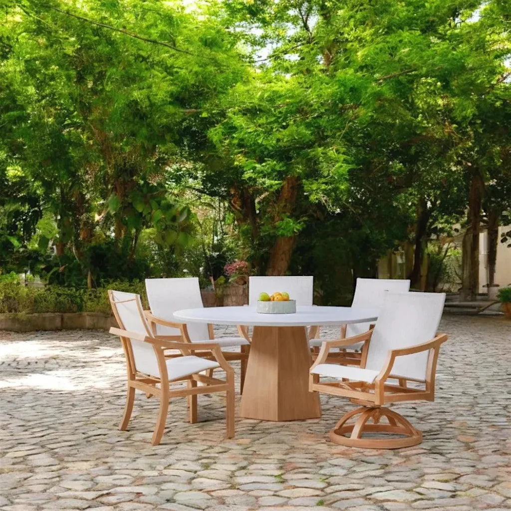 Nicoya Sling Swivel Rocking Dining Chair By Castelle - LOOMLAN - Castelle - Outdoor Dining Chairs