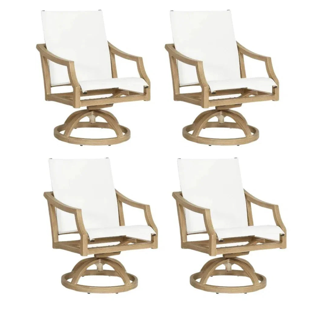 Nicoya Sling Swivel Rocking Dining Chair By Castelle - LOOMLAN - Castelle - Outdoor Dining Chairs