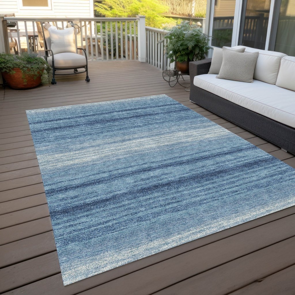 LOOMLAN Rugs Nira Blue Washable Indoor-Outdoor Rug