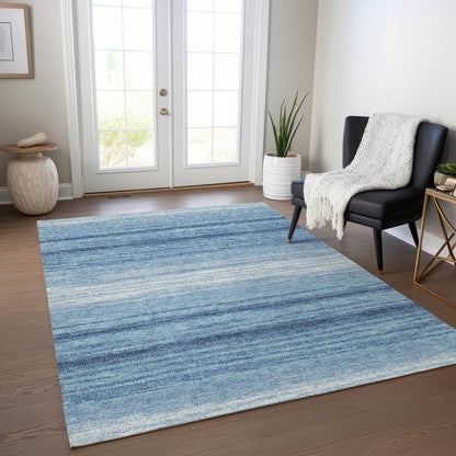 LOOMLAN Rugs Nira Blue Washable Indoor-Outdoor Rug