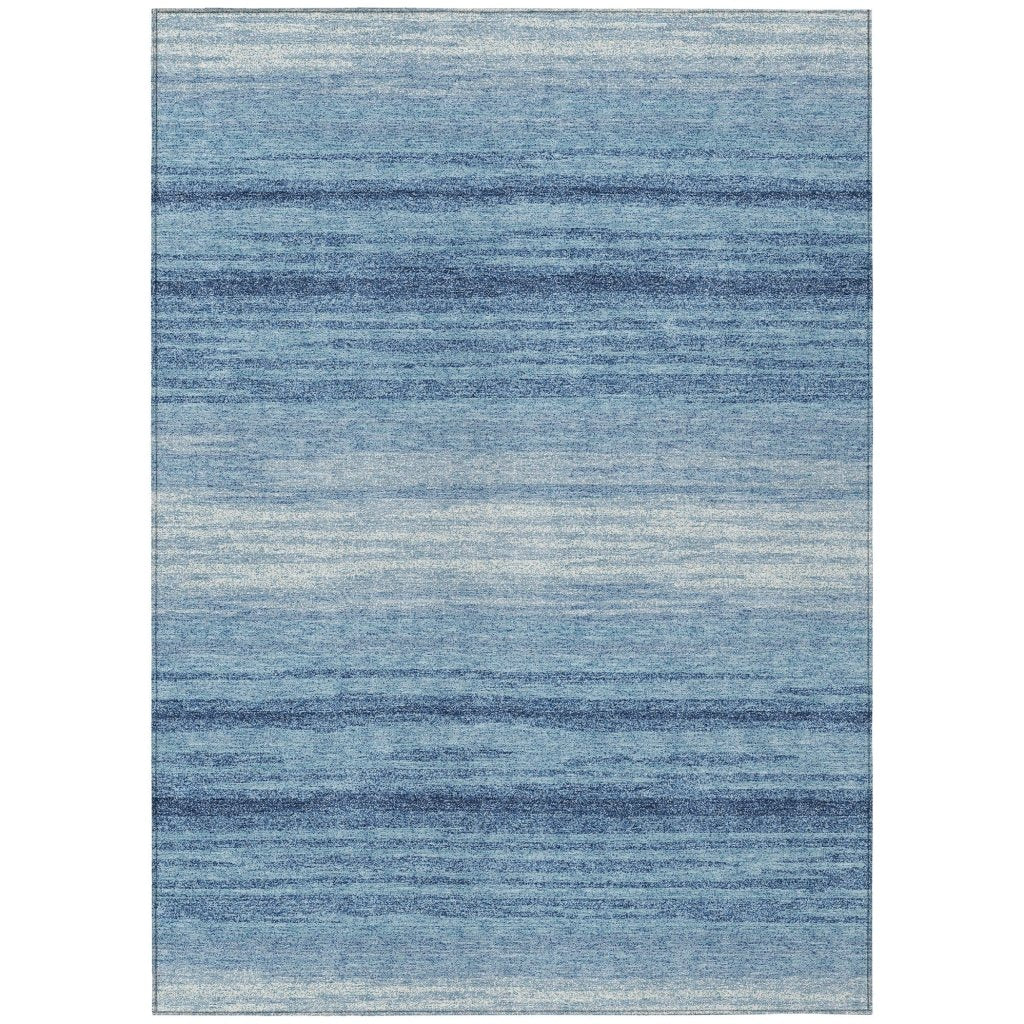 LOOMLAN Rugs Nira Blue Washable Indoor-Outdoor Rug