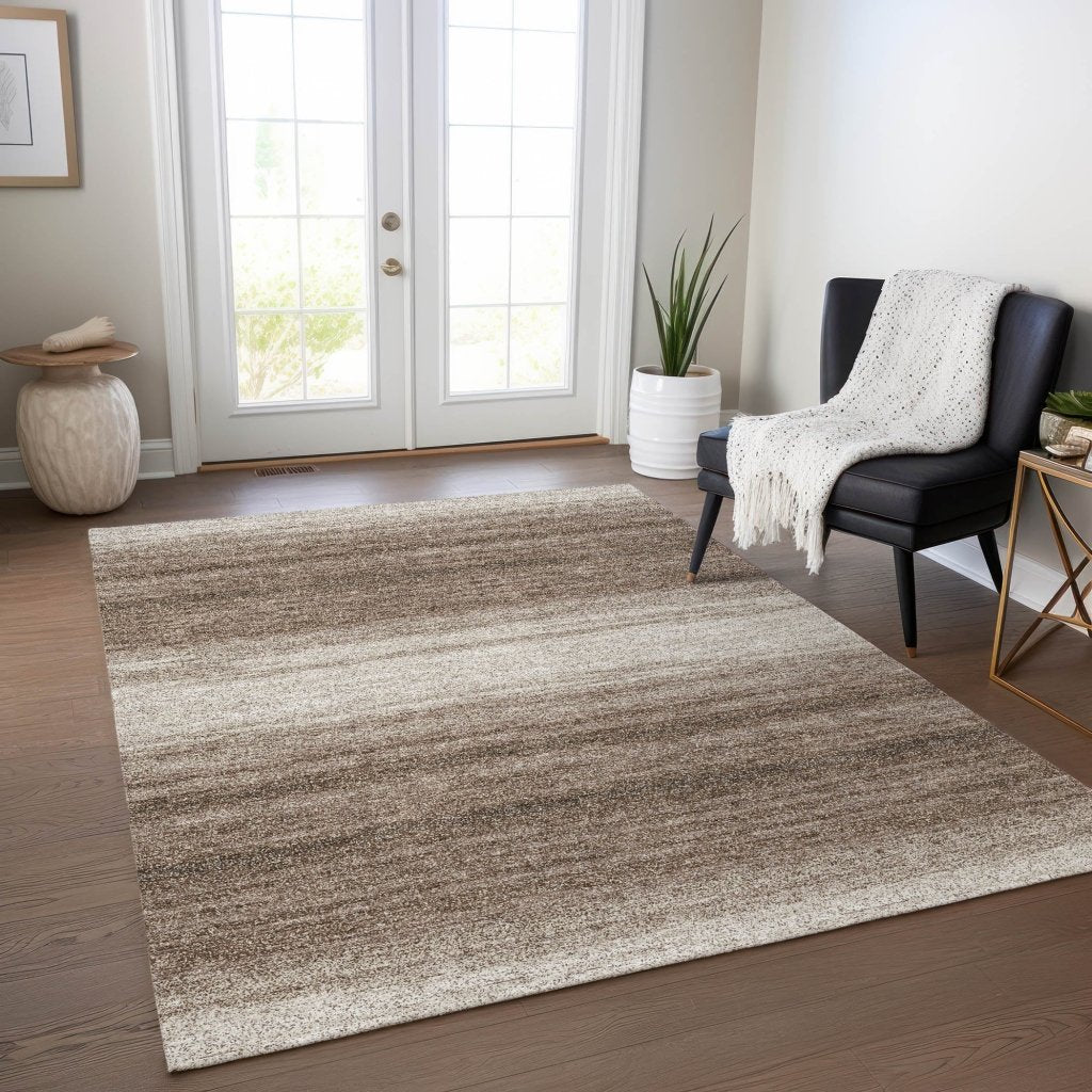 LOOMLAN Rugs Nira Brown Washable Indoor-Outdoor Rug