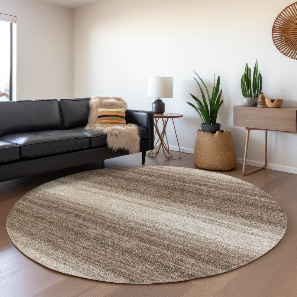LOOMLAN Rugs Nira Brown Washable Indoor-Outdoor Rug