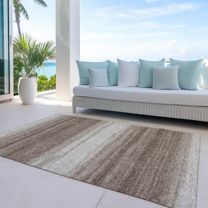 LOOMLAN Rugs Nira Brown Washable Indoor-Outdoor Rug