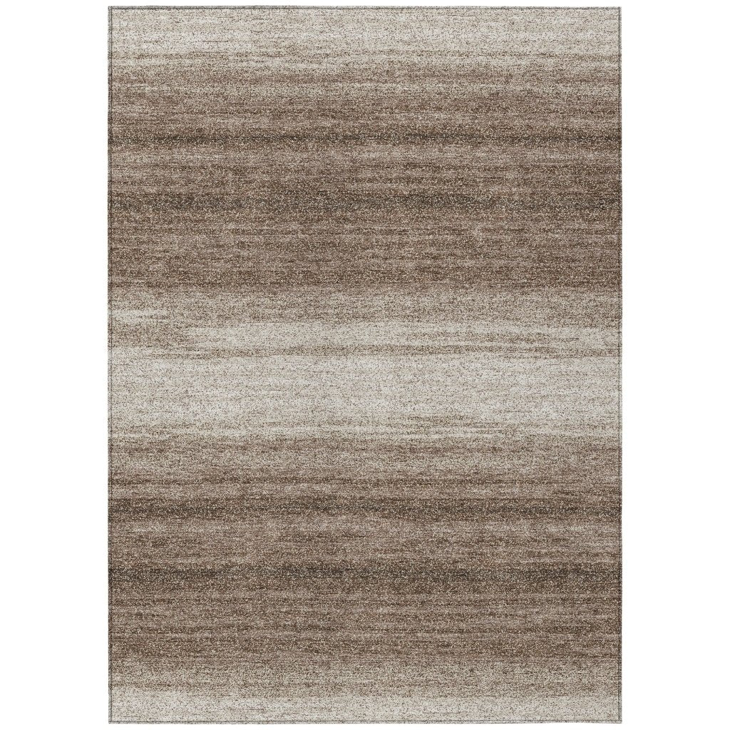 LOOMLAN Rugs Nira Brown Washable Indoor-Outdoor Rug