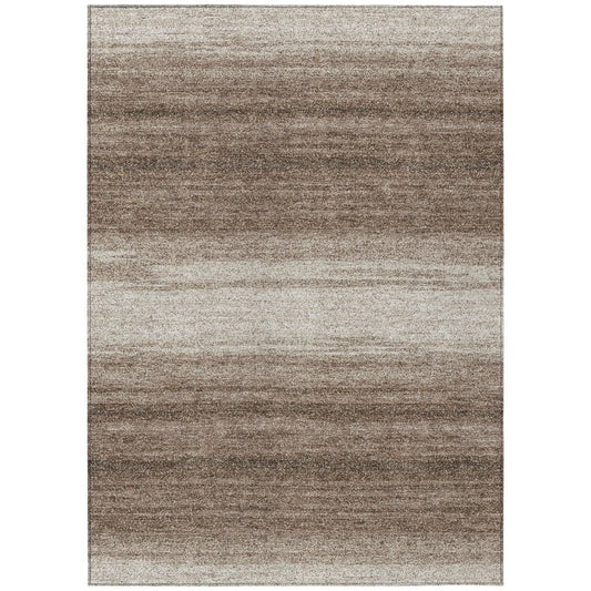 LOOMLAN Rugs Nira Brown Washable Indoor-Outdoor Rug