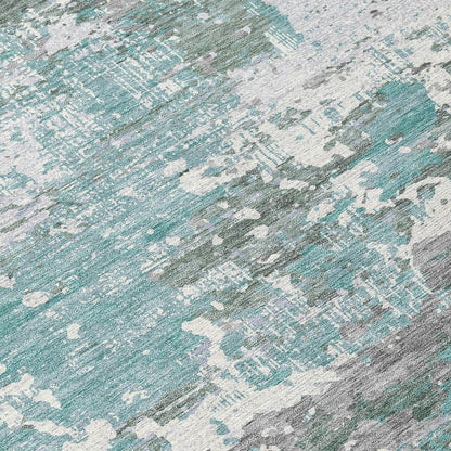 LOOMLAN Rugs Nixane Blue Washable Indoor-Outdoor Rug