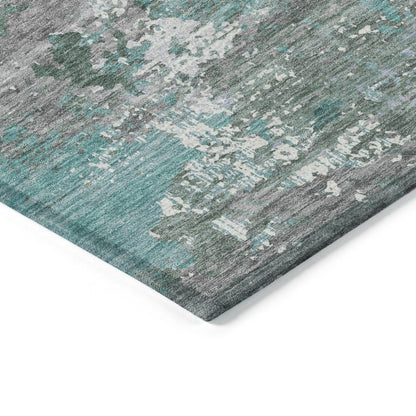 LOOMLAN Rugs Nixane Blue Washable Indoor-Outdoor Rug