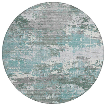LOOMLAN Rugs Nixane Blue Washable Indoor-Outdoor Rug