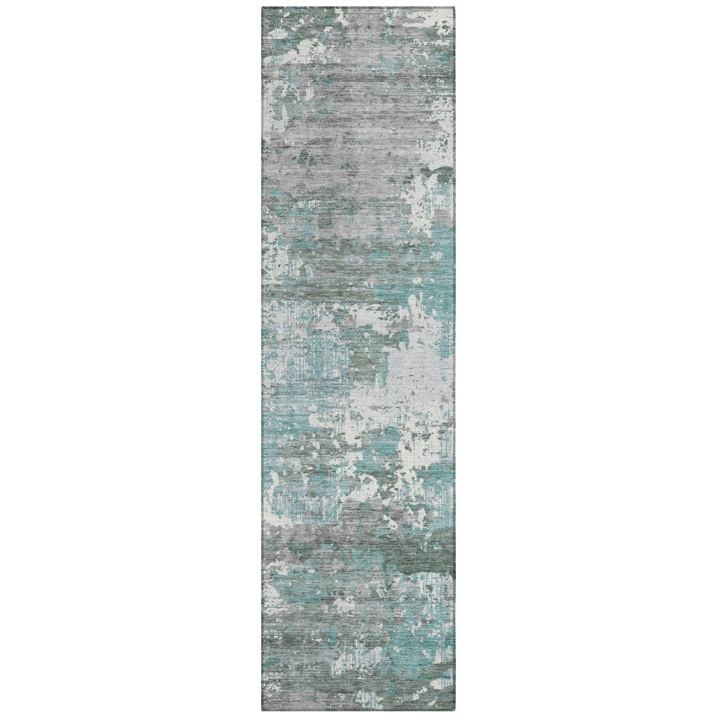 LOOMLAN Rugs Nixane Blue Washable Indoor-Outdoor Rug