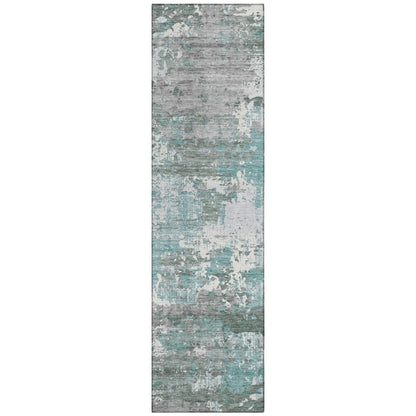 LOOMLAN Rugs Nixane Blue Washable Indoor-Outdoor Rug