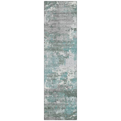 LOOMLAN Rugs Nixane Blue Washable Indoor-Outdoor Rug