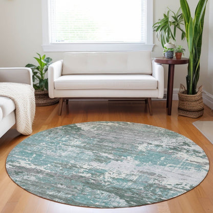 LOOMLAN Rugs Nixane Blue Washable Indoor-Outdoor Rug